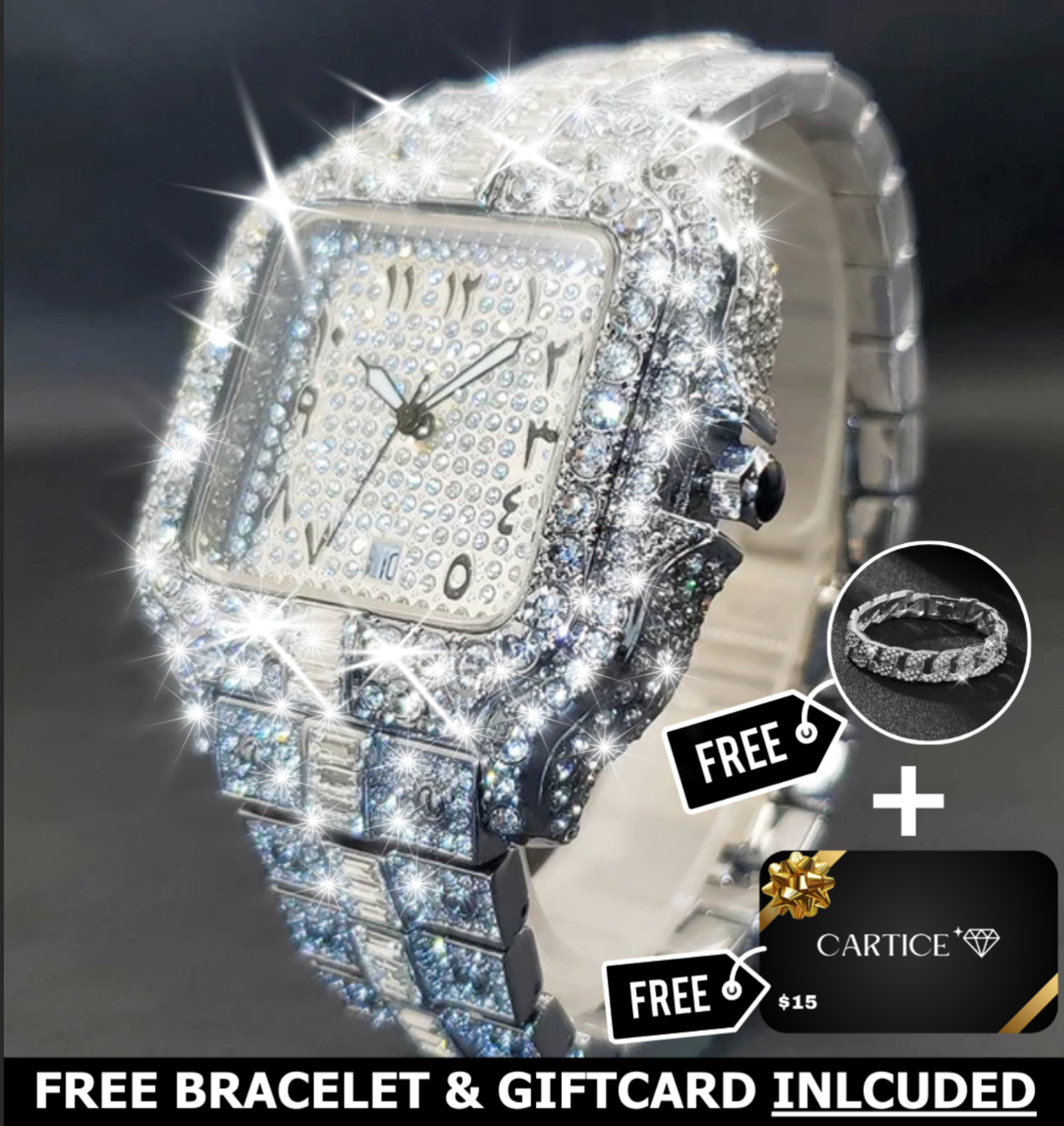 Arabic VVS Iced Out Watch