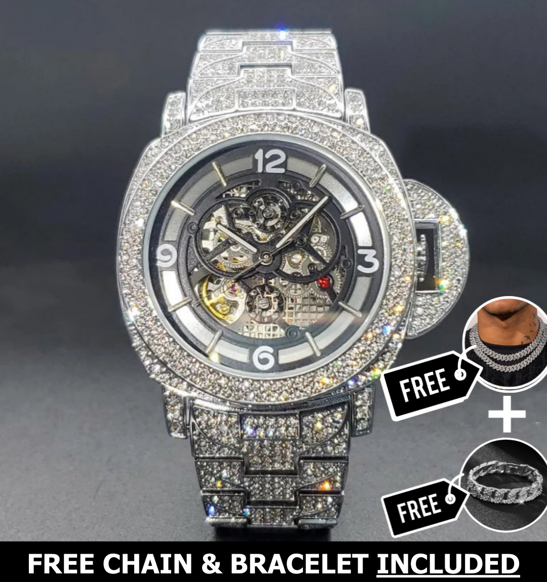 Chrysalis Skeleton Iced Out Watch