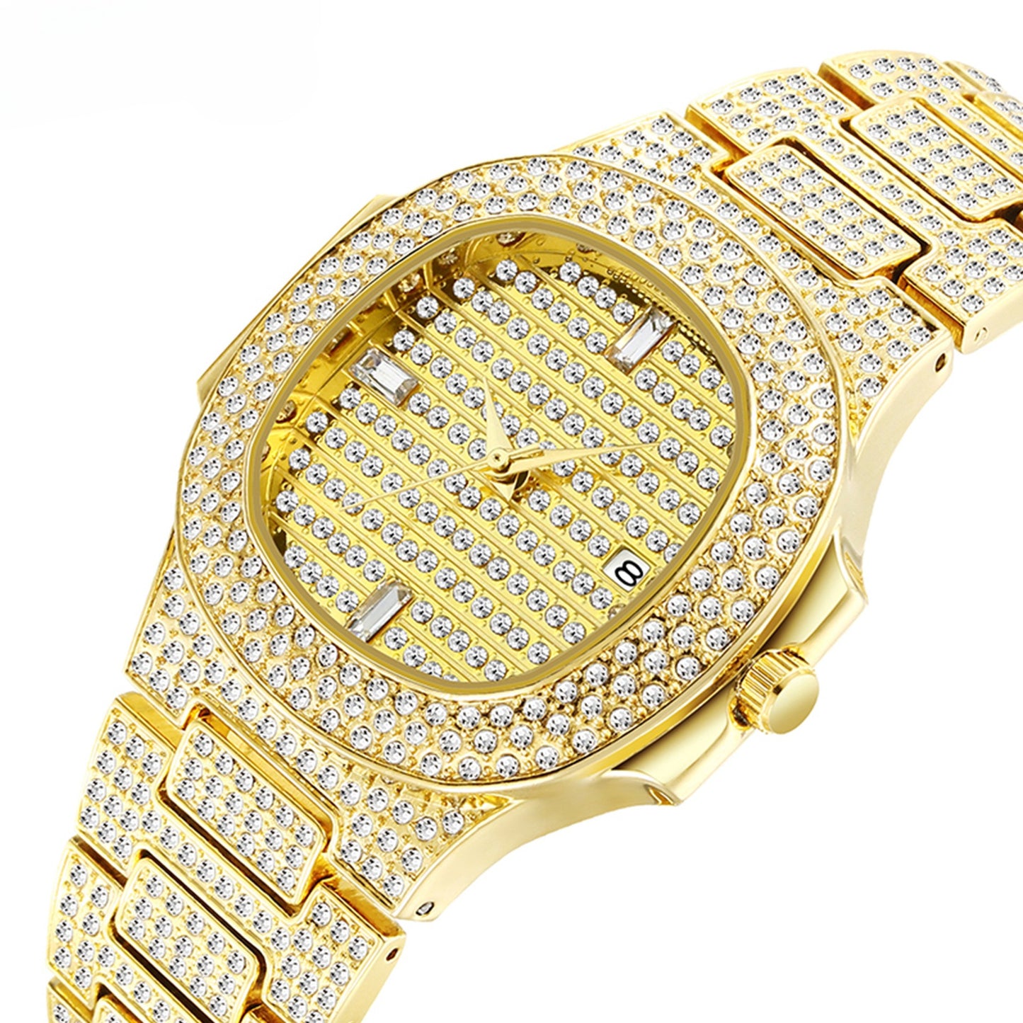 Citrine Iced Out Watch