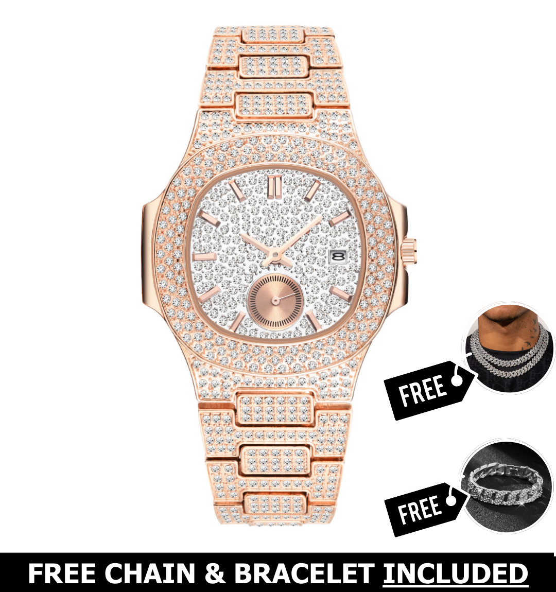 Citrine Iced Out Watch
