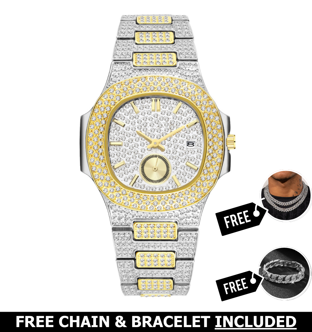 Citrine Iced Out Watch