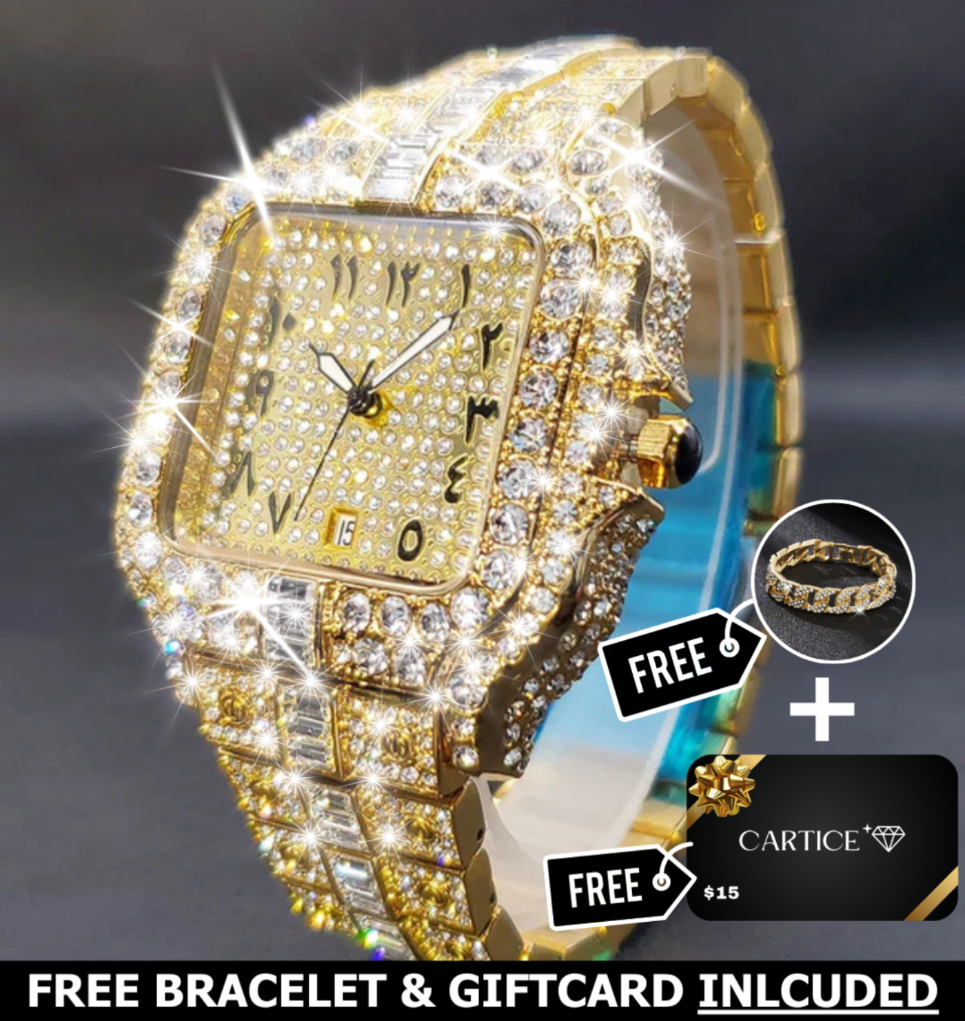 Arabic VVS Iced Out Watch