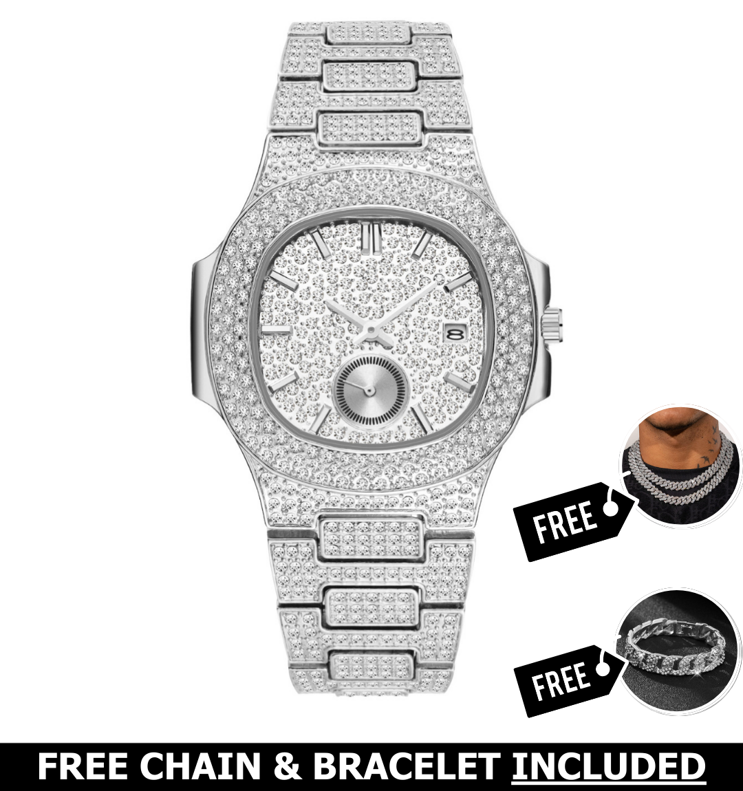 Citrine Iced Out Watch