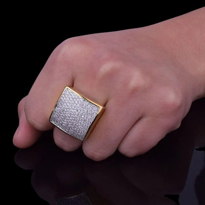 Oval Square Iced Out Ring - Cartice™LuxuryJewelryGoldSilverWatchBraceletNecklaceChainIced-outCubanMoissaniteTarnish-freeStainlessDurablePremiumShinePlatedStatementDiamondAffordable