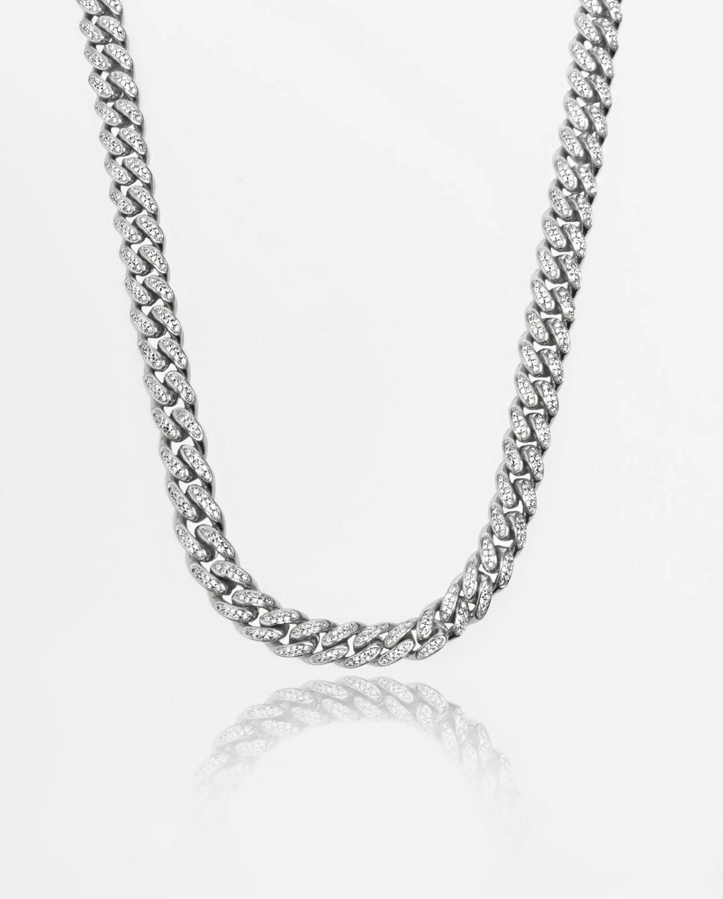 12mm Iced Cuban Link Chain - White Gold - Cartice™LuxuryJewelryGoldSilverWatchBraceletNecklaceChainIced-outCubanMoissaniteTarnish-freeStainlessDurablePremiumShinePlatedStatementDiamondAffordable