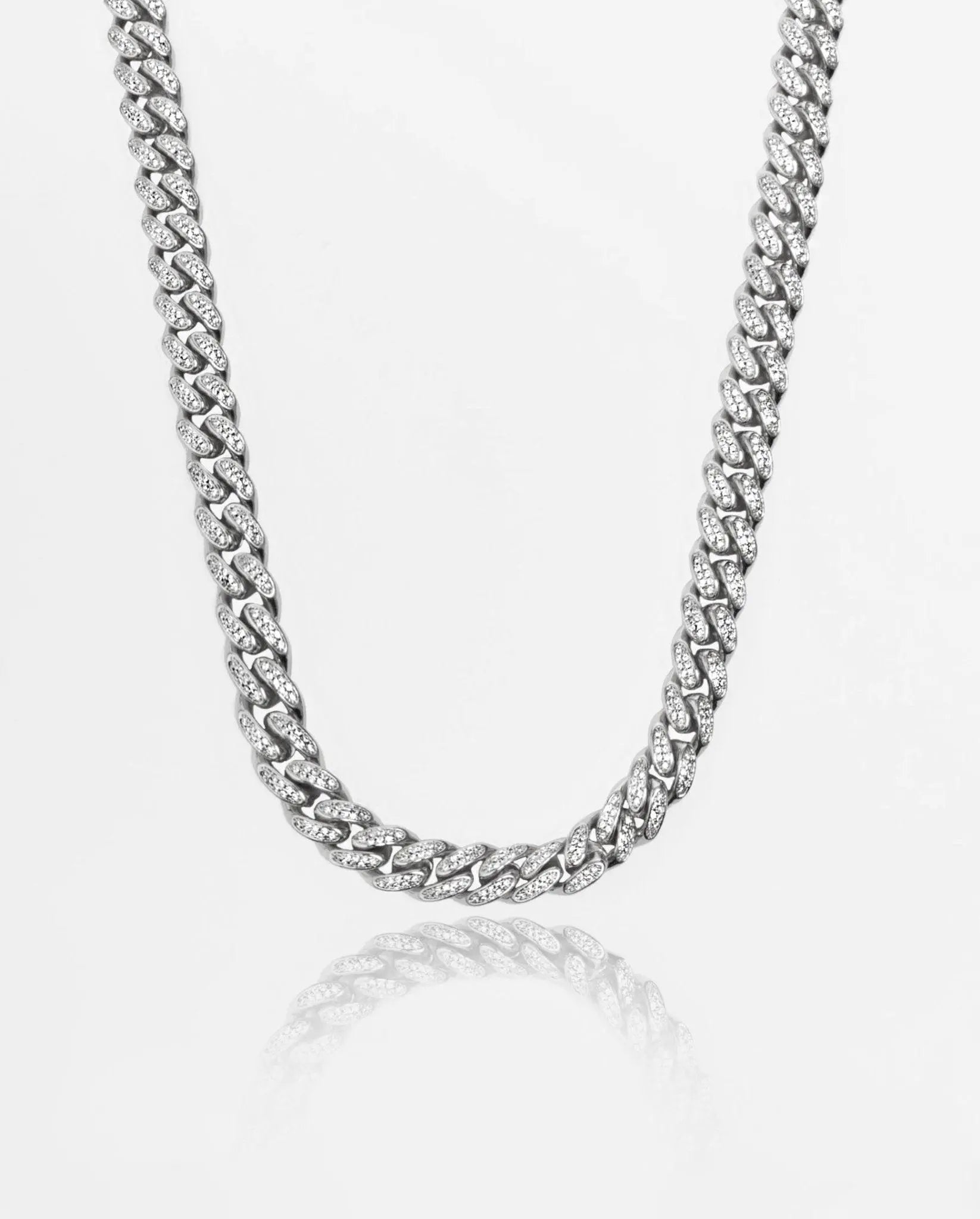 12mm Iced Cuban Link Chain - White Gold - Cartice™LuxuryJewelryGoldSilverWatchBraceletNecklaceChainIced-outCubanMoissaniteTarnish-freeStainlessDurablePremiumShinePlatedStatementDiamondAffordable