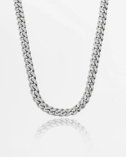 12mm Iced Cuban Link Chain - White Gold - Cartice™LuxuryJewelryGoldSilverWatchBraceletNecklaceChainIced-outCubanMoissaniteTarnish-freeStainlessDurablePremiumShinePlatedStatementDiamondAffordable