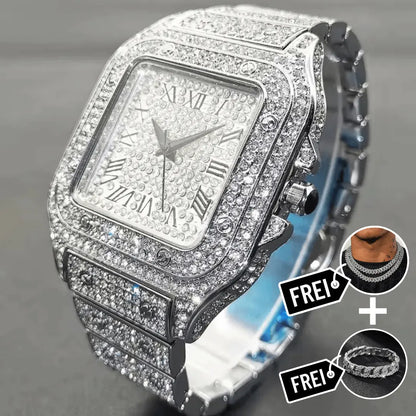 Cartice Iced Out Uhr - Cartice™LuxuryJewelryGoldSilverWatchBraceletNecklaceChainIced-outCubanMoissaniteTarnish-freeStainlessDurablePremiumShinePlatedStatementDiamondAffordable
