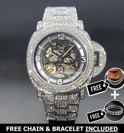 Chrysalis Skeleton Iced Out Watch