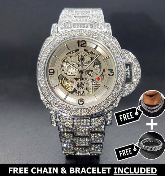 Chrysalis Skeleton Iced Out Watch