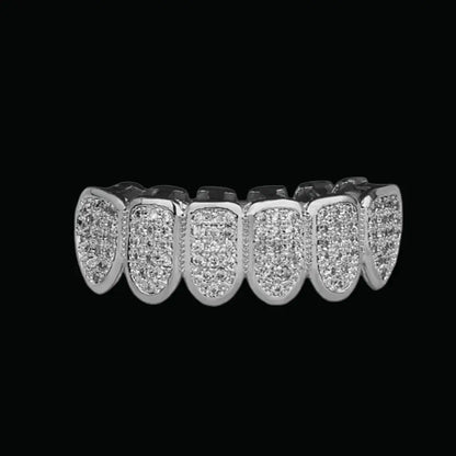 Micro Pave Fuchsia Iced Out Grillz - Cartice™LuxuryJewelryGoldSilverWatchBraceletNecklaceChainIced-outCubanMoissaniteTarnish-freeStainlessDurablePremiumShinePlatedStatementDiamondAffordable