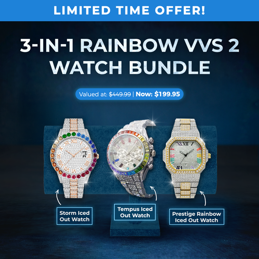 3-in-1 Rainbow VVS Watch Bundle