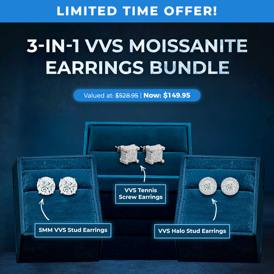 3-in-1 VVS Moissanite Earrings Bundle