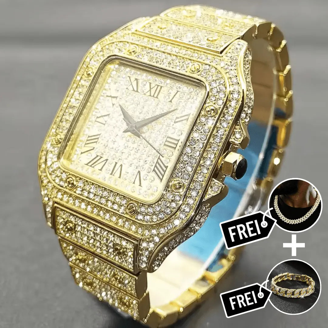 Cartice Iced Out Uhr - Cartice™LuxuryJewelryGoldSilverWatchBraceletNecklaceChainIced-outCubanMoissaniteTarnish-freeStainlessDurablePremiumShinePlatedStatementDiamondAffordable