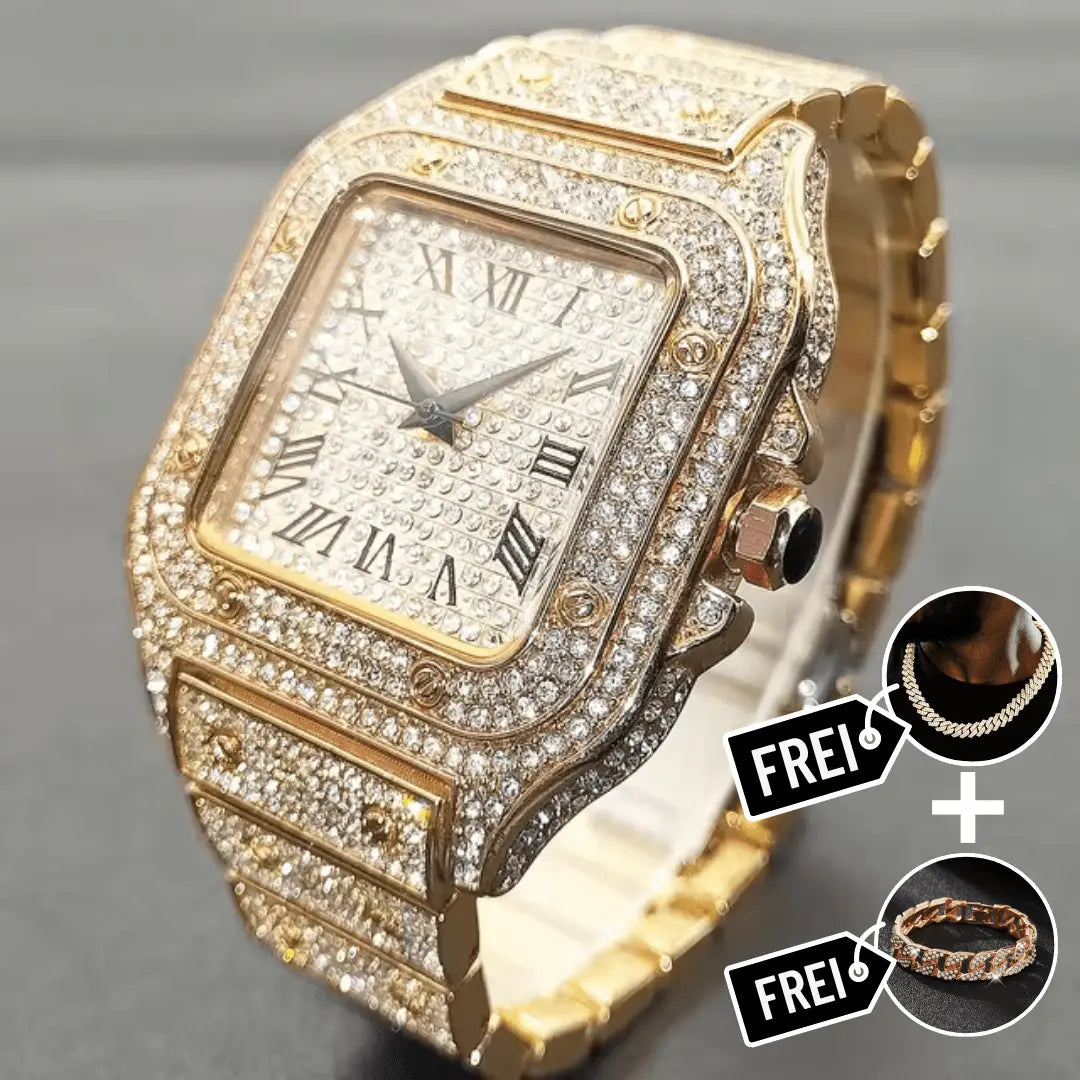 Cartice Iced Out Uhr - Cartice™LuxuryJewelryGoldSilverWatchBraceletNecklaceChainIced-outCubanMoissaniteTarnish-freeStainlessDurablePremiumShinePlatedStatementDiamondAffordable