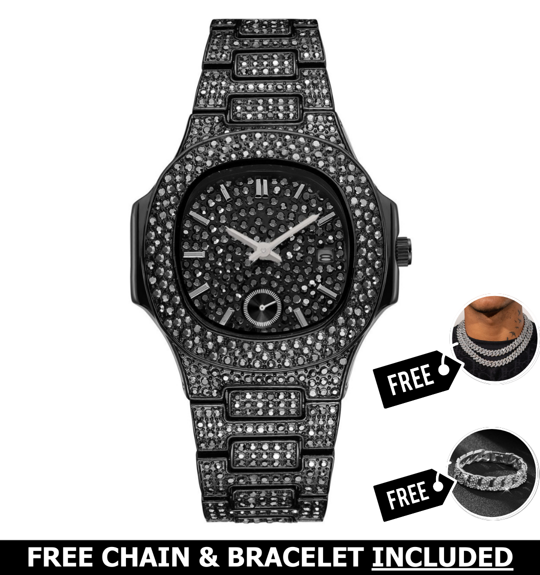 Citrine Iced Out Watch