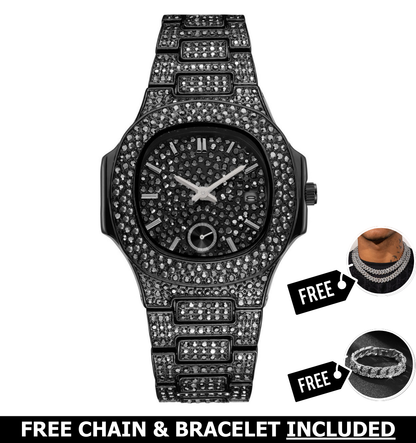 Citrine Iced Out Watch