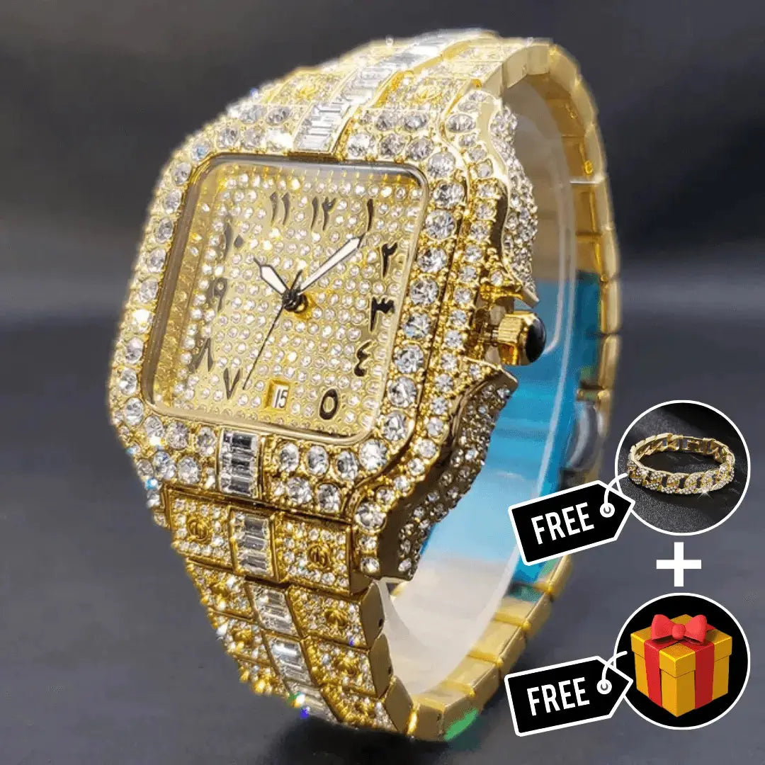 Arabic Iced Out Watch