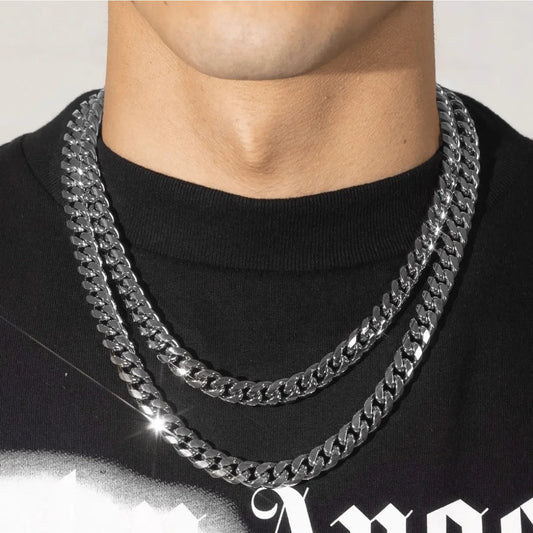 10MM CUBAN CHAIN - WHITE GOLD - Cartice™LuxuryJewelryGoldSilverWatchBraceletNecklaceChainIced-outCubanMoissaniteTarnish-freeStainlessDurablePremiumShinePlatedStatementDiamondAffordable
