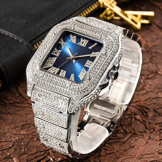 Cartice Blue Dial Watch 40MM - Cartice™LuxuryJewelryGoldSilverWatchBraceletNecklaceChainIced-outCubanMoissaniteTarnish-freeStainlessDurablePremiumShinePlatedStatementDiamondAffordable