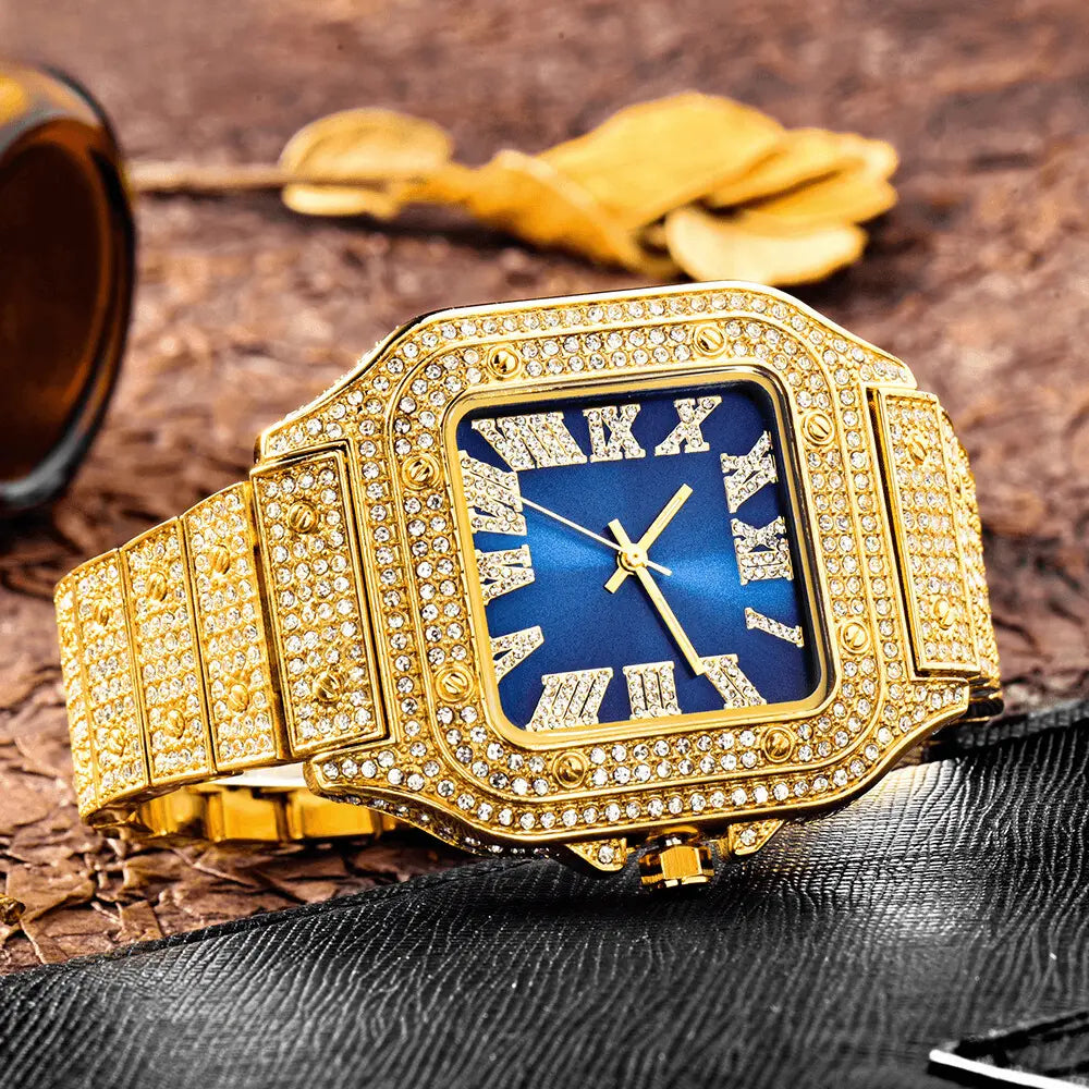 Cartice Blue Dial Watch 40MM - Cartice™LuxuryJewelryGoldSilverWatchBraceletNecklaceChainIced-outCubanMoissaniteTarnish-freeStainlessDurablePremiumShinePlatedStatementDiamondAffordable