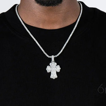 BAGUETTE CROSS PENDANT - Cartice™LuxuryJewelryGoldSilverWatchBraceletNecklaceChainIced-outCubanMoissaniteTarnish-freeStainlessDurablePremiumShinePlatedStatementDiamondAffordable
