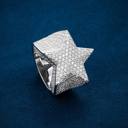 Moissanite Star Ring - Vermeil Gold Cartice-jewelry